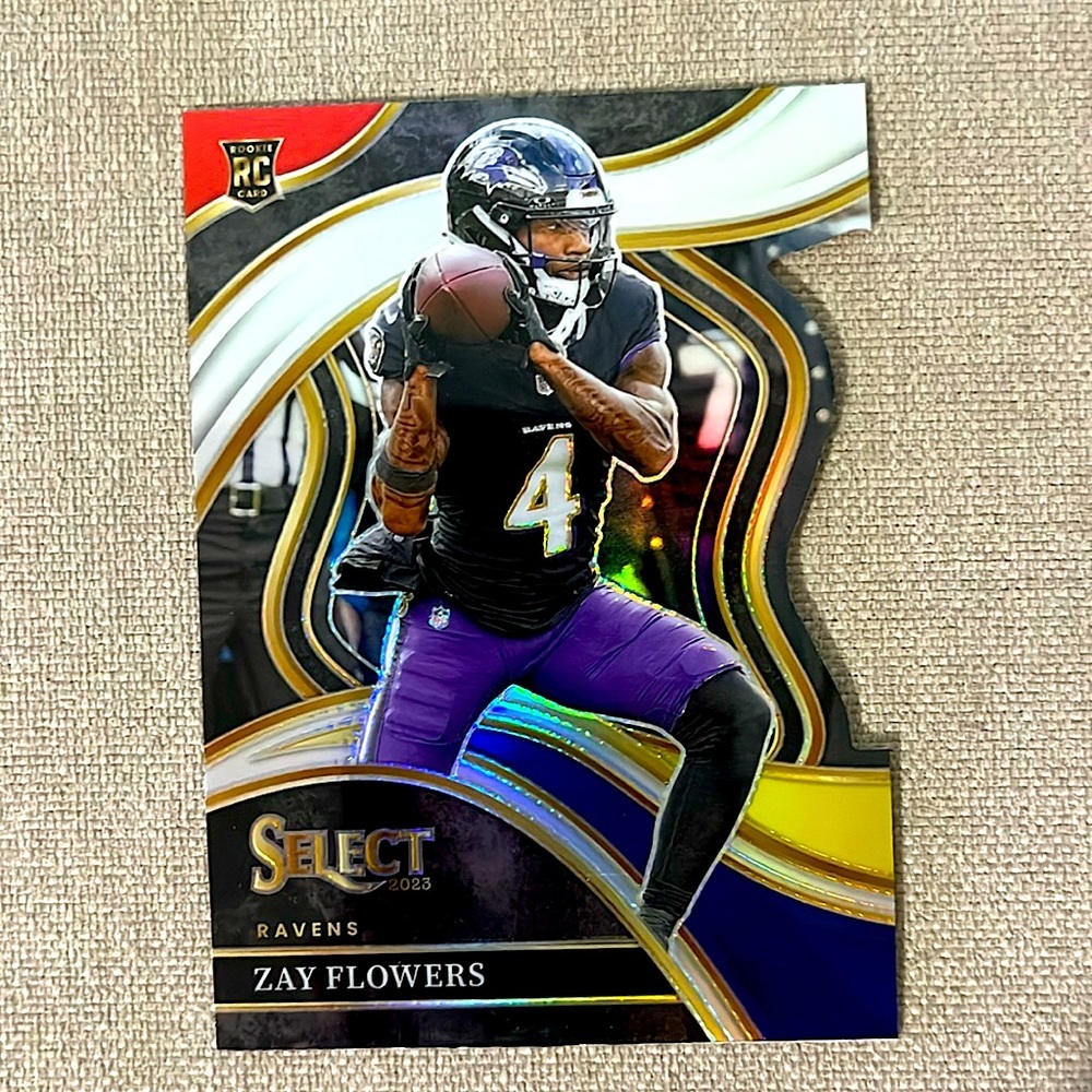 Zay Flowers 2023 Panini Select Club Level Die Cut Ravens NFL Football Card